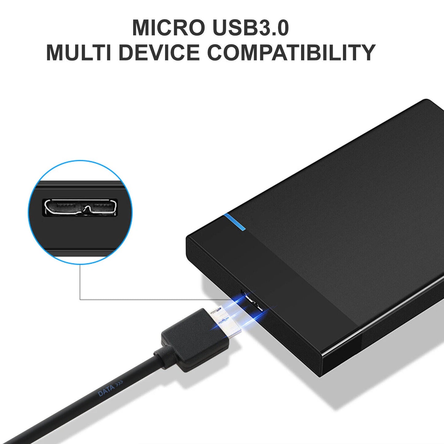 USB 3.0 HDD Data Cable - 8 Inches