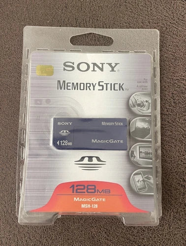 MISC: 128MB SONY MEMORY CARD STICK MEDIA FLASH CARD LONG MS FOR SONY CAMERA OLD MODEL