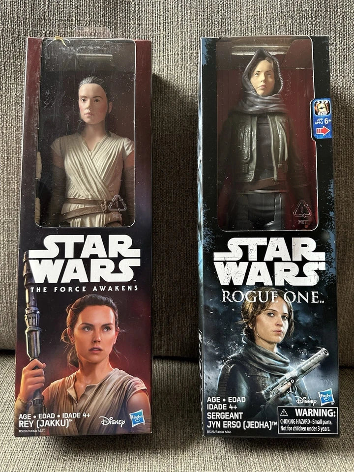 STAR WARS FORCE AWAKENS REY AND ROGUE ACTION FIGURES HASBRO