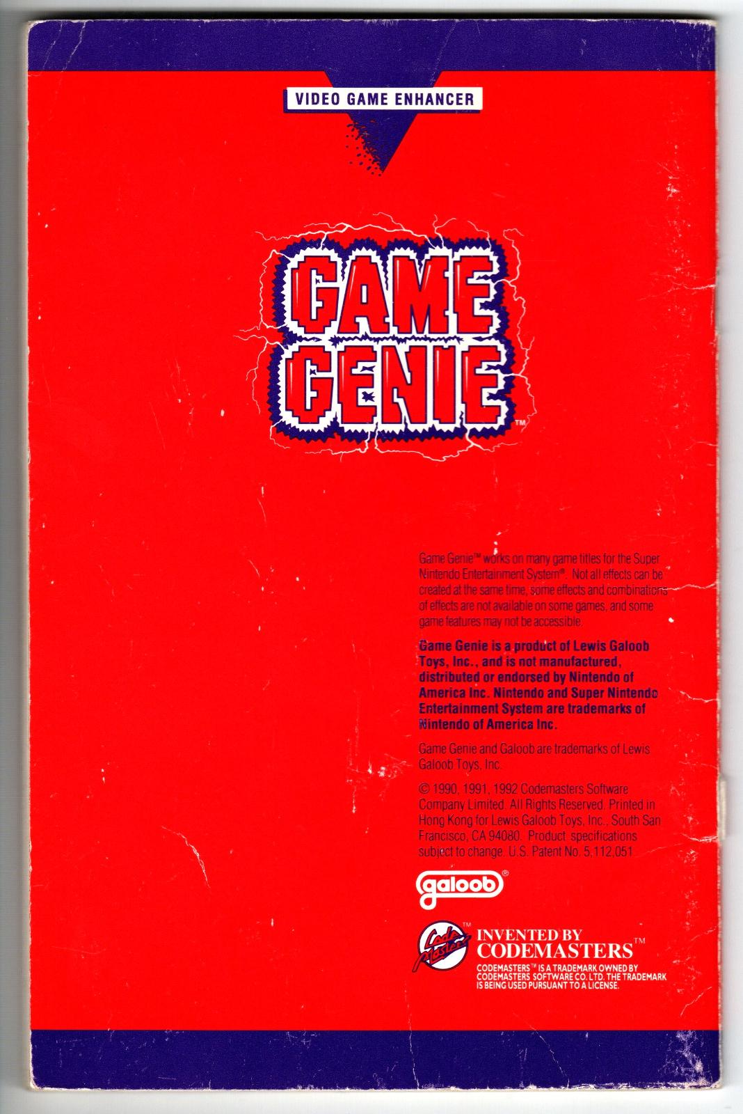 SNES: GAME GENIE BY GALOOB