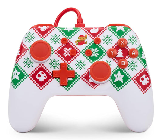 NS: POWERA WIRED CONTROLLER - MARIO HOLIDAY SWEATER EDITION