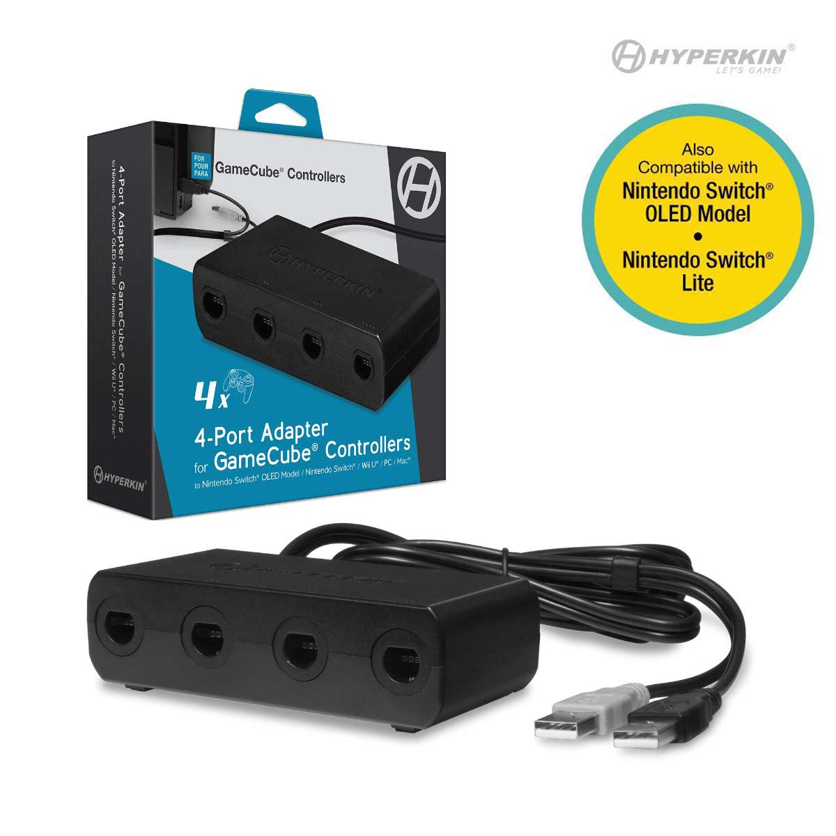 4 PORT GAMECUBE CONTROLLER ADAPTER - SWITCH/WIIU/PC/MAC