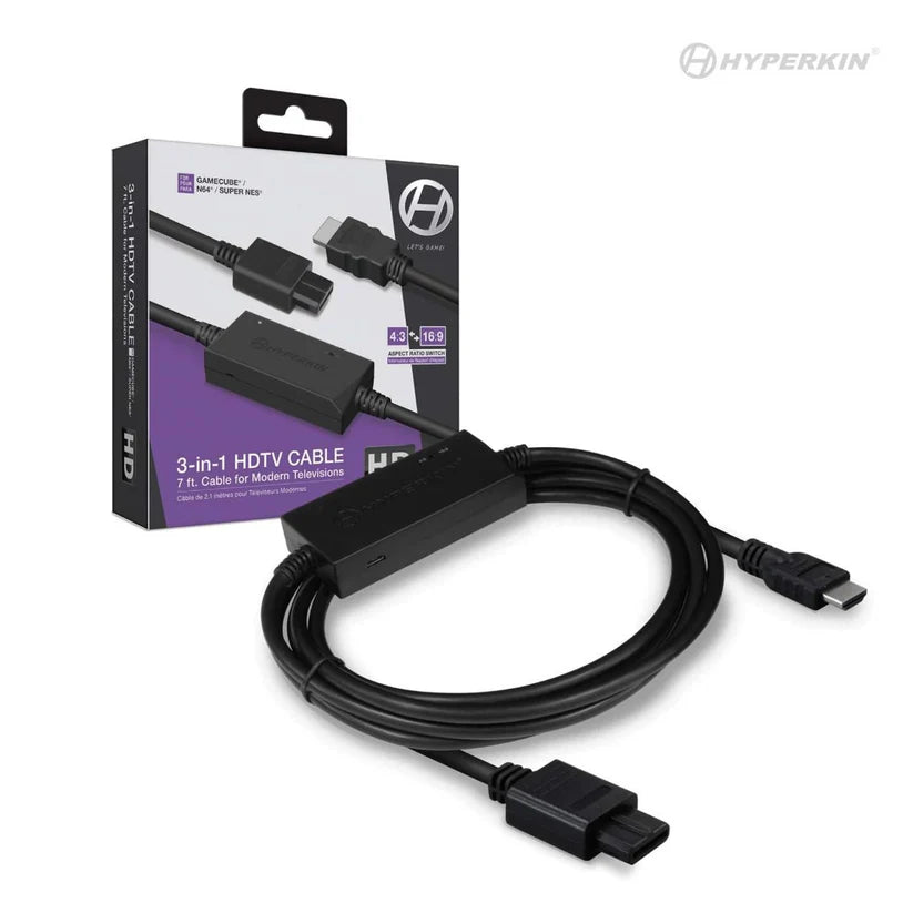 MISC: 3 IN 1 HD CABLE N64/SNES/GC