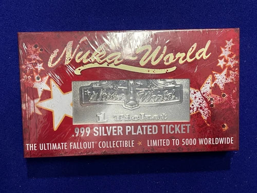 FALLOUT NUKA WORLD .999 SILVER PLATED TICKET