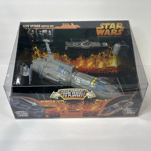 FIG: 2005 STAR WARS ROTS MICRO VEHICLE MISB SEPERATIST CRUISER SITH ATTACK BATTLE SET